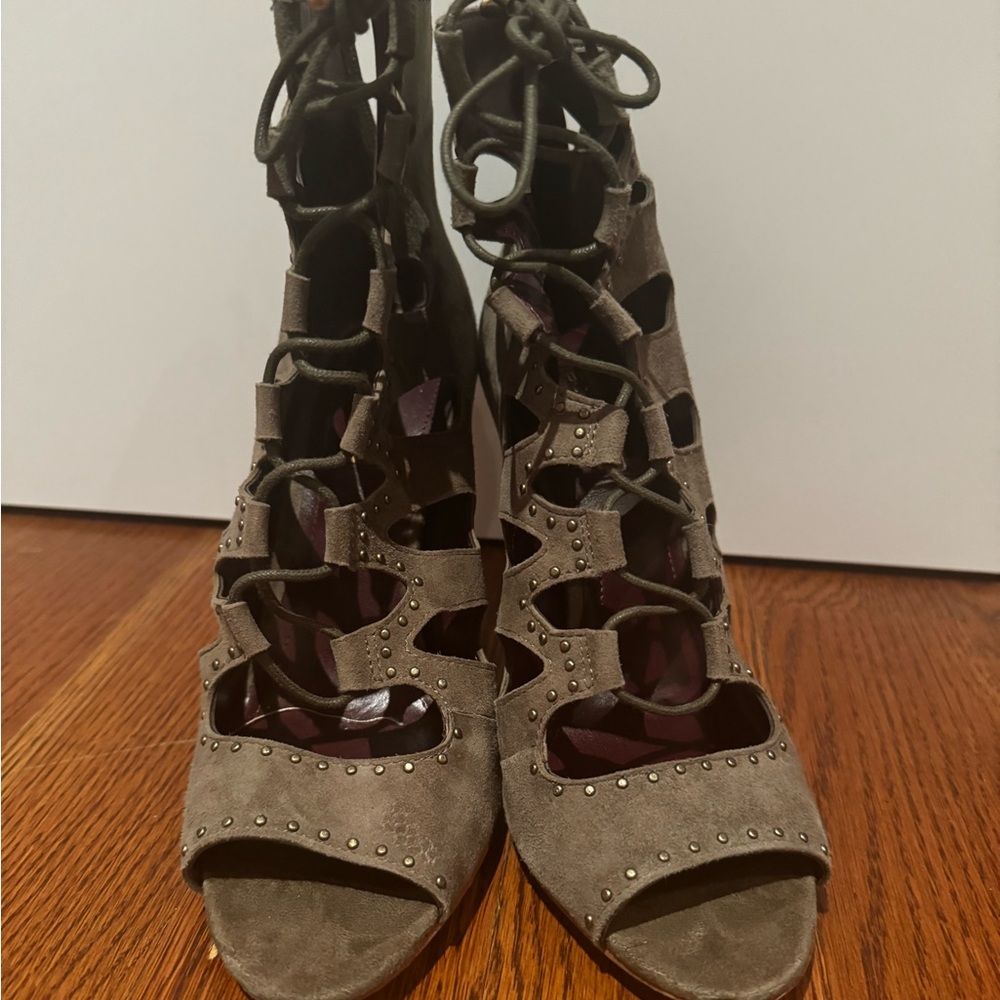 BCBG Generation Green Suede Heels